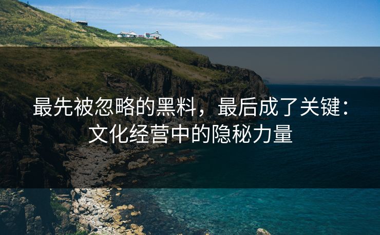 最先被忽略的黑料，最后成了关键：文化经营中的隐秘力量
