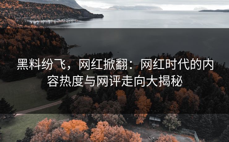 黑料纷飞，网红掀翻：网红时代的内容热度与网评走向大揭秘
