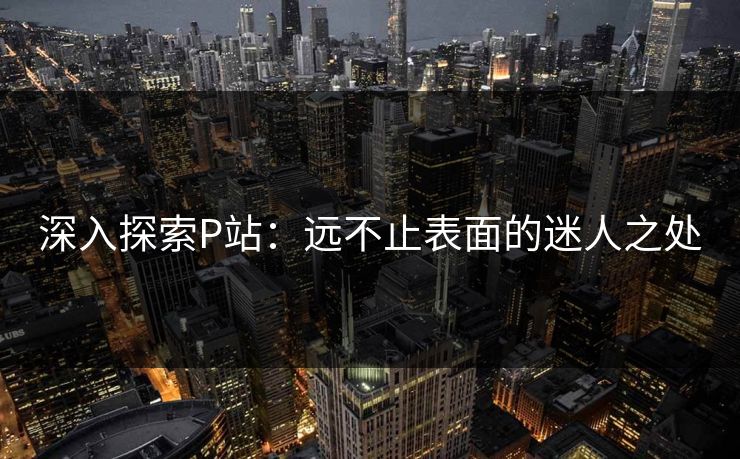 深入探索P站：远不止表面的迷人之处