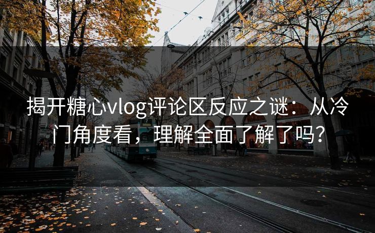 揭开糖心vlog评论区反应之谜：从冷门角度看，理解全面了解了吗？